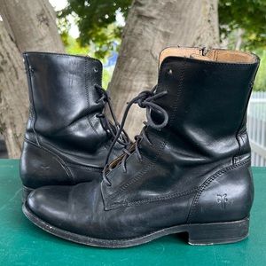Black Frye combat lace up boots sz 8